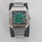 Men's 38mm Square Watch 316L Case Exhibition Back Mineral Glass 2813 Movement