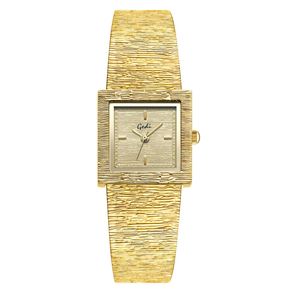 Women's Vintage Brushed Gold Bangle Quartz Watch