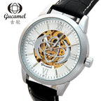 GESMART Men's Automatic Mechanical Watch Roman Numerals Skeleton Exhibition Case Back