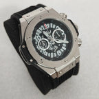 No Logo 42.5mm Quartz Watch Stainless Steel Case Rubber Strap VK63 Movement