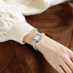 Women's Pearl Bracelet Quartz Watch, Slim Dial