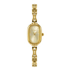 GESMART Women's Retro Small Gold Tone Oval Quartz Watch Bracelet Vintage Literary Style