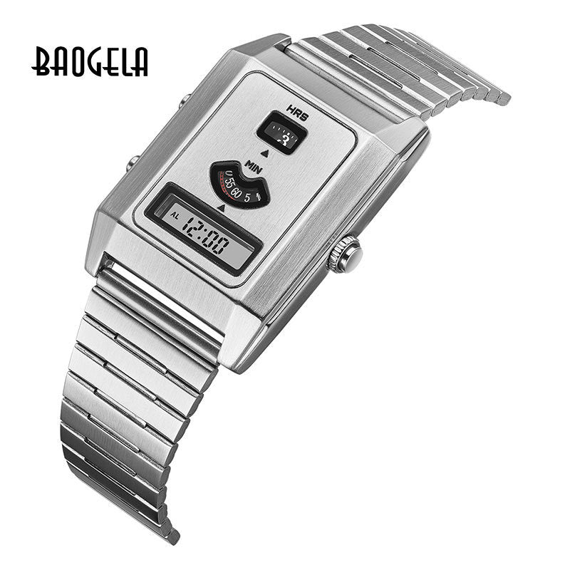 Unisex Square Dual-Display Waterproof Quartz Watch, Model 0331