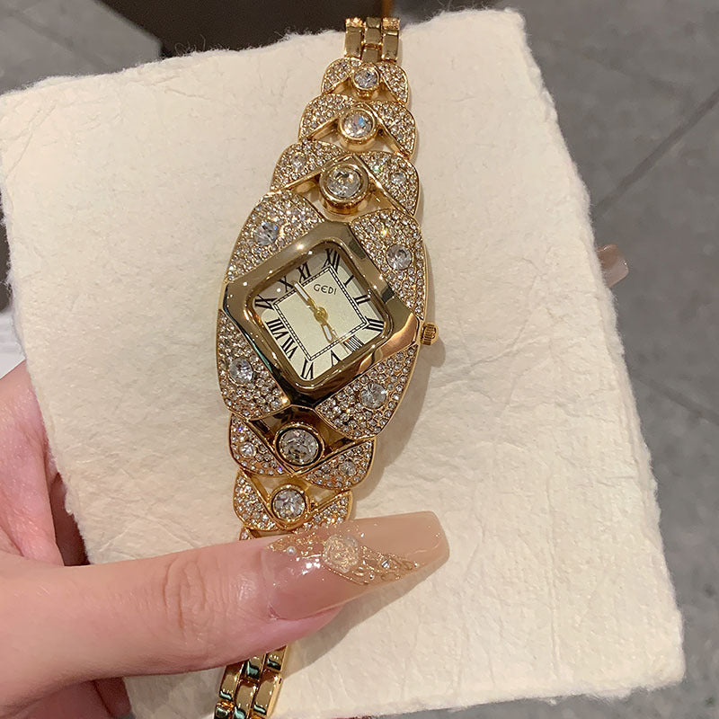 Women's Vintage Full-Rhinestone Minimalist Quartz Watch