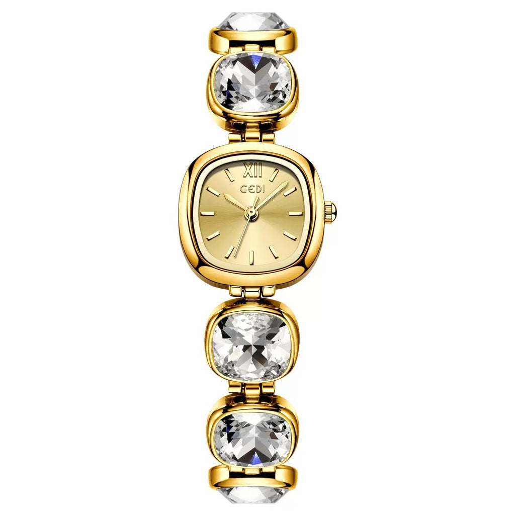 Women's Small Square Rhinestone Bracelet Quartz Watch