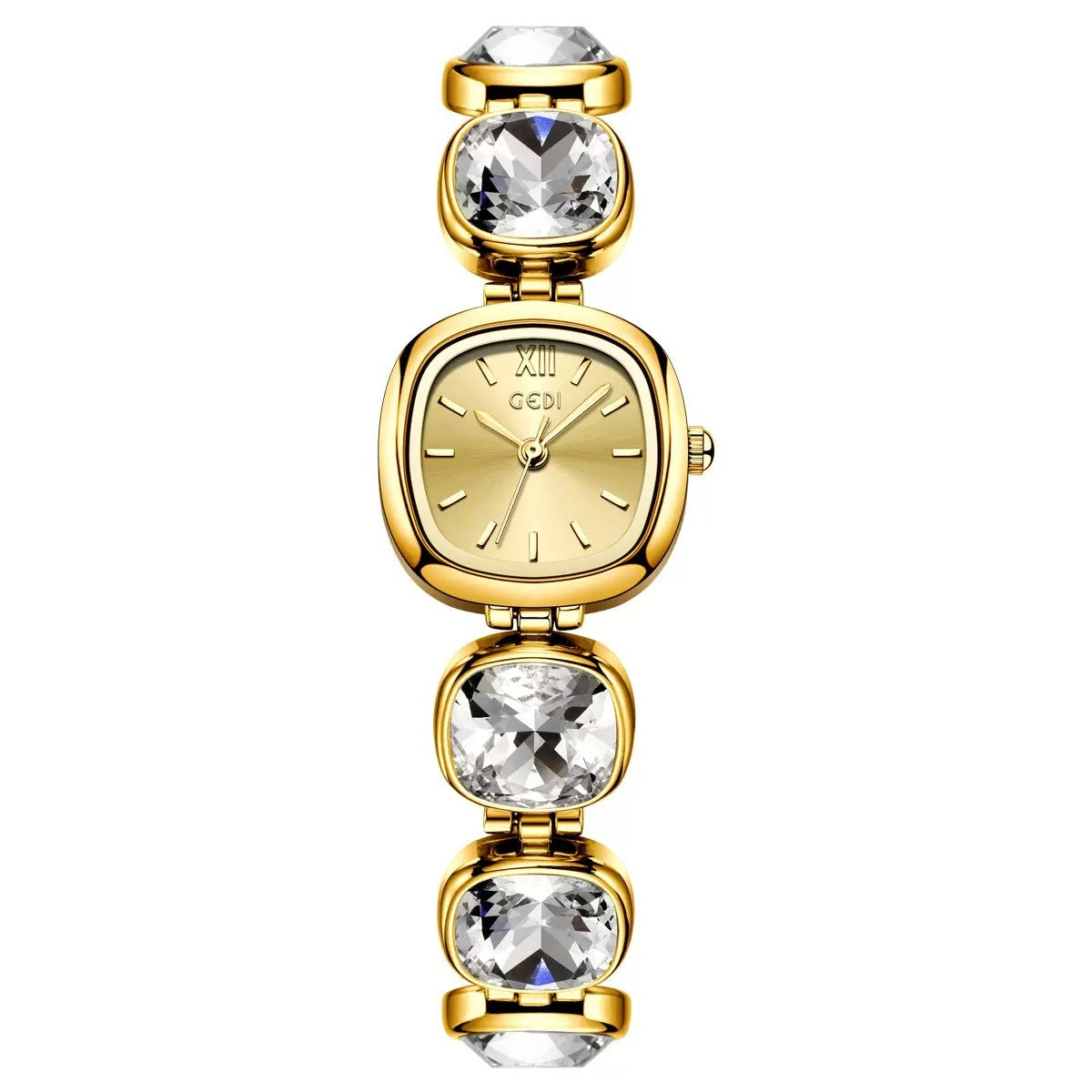 Women's Small Square Rhinestone Bracelet Quartz Watch