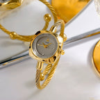 Women's Minimalist Swan Woven-Metal Bangle Quartz Watch