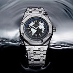 GESMART Men's New Wandering Earth Style Watch Water Resistant Luminous Calendar Steel Band Wristwatch