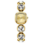Women's Small Square Rhinestone Bracelet Quartz Watch