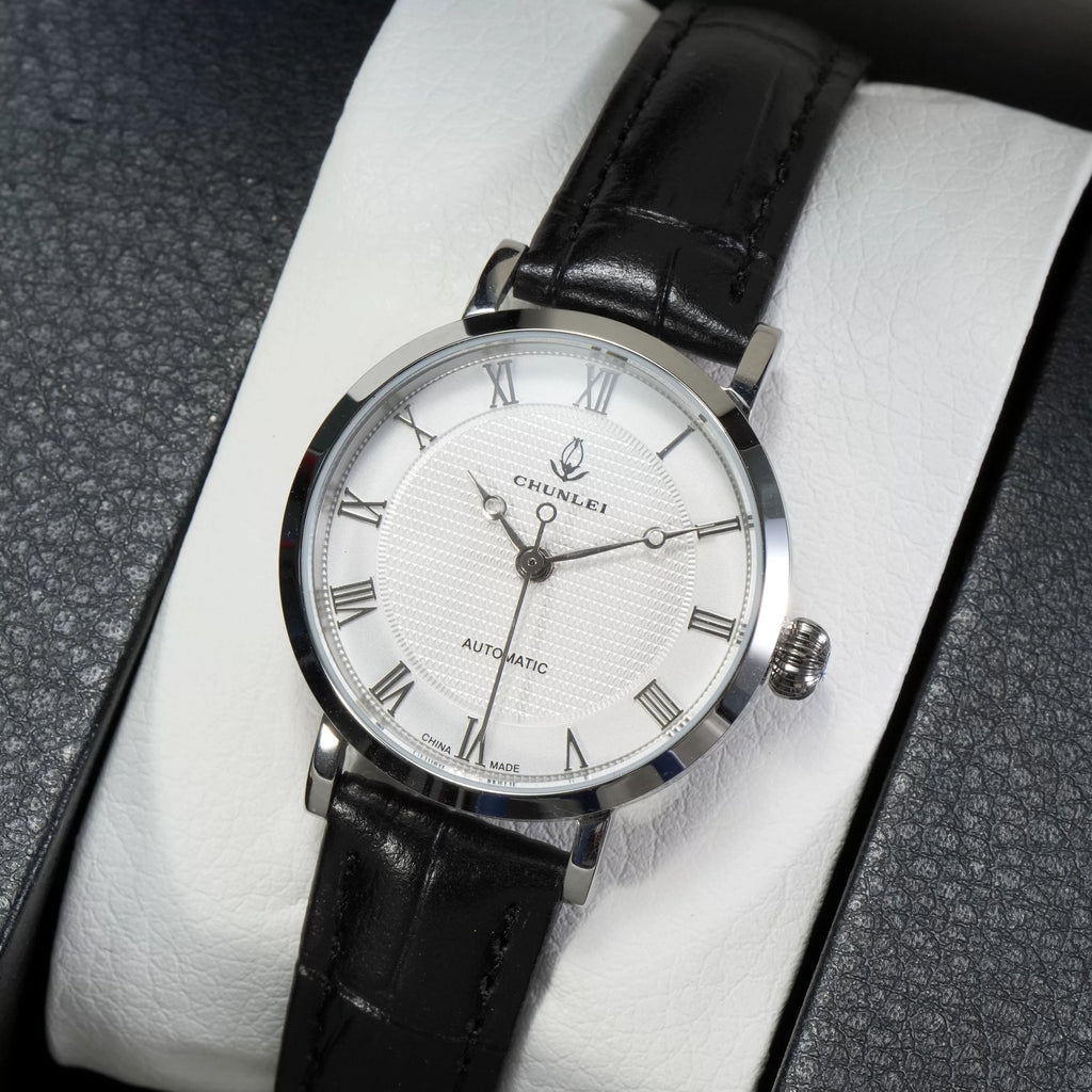 Chunlei Ladies Mechanical Watch Exhibition Back Solid Steel Bracelet Fashion