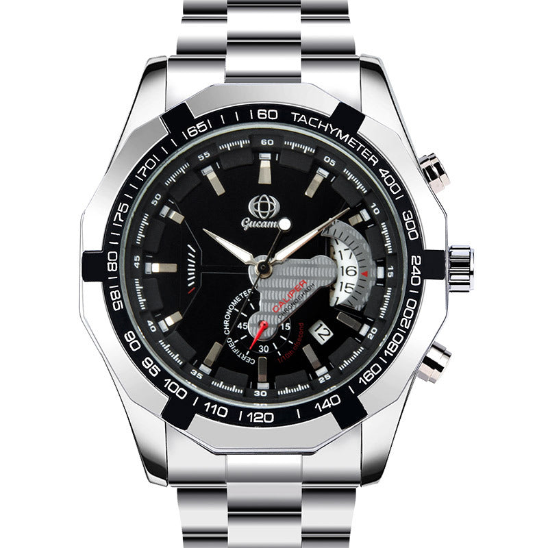 GESMART Men's Automatic Mechanical Watch Single Date Skeleton Exhibition Case Back Business