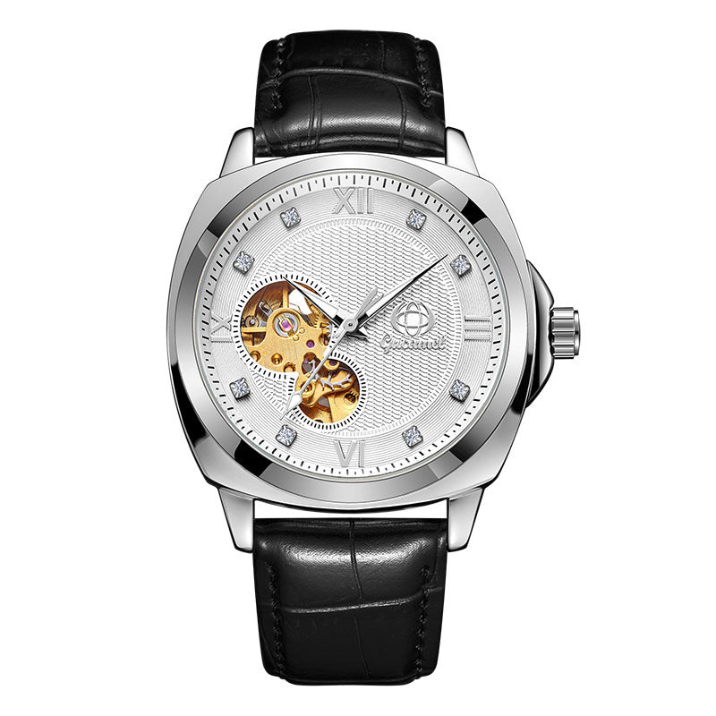 GESMART Men's Automatic Mechanical Watch Diamond Studded Luminous Creative Business Fashion