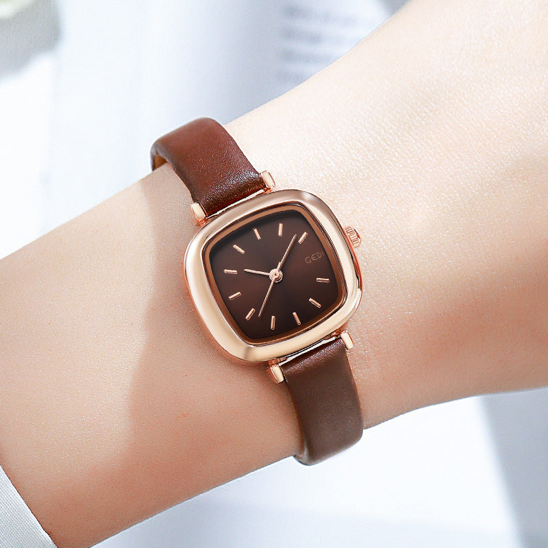 GESMART Women's Retro Small Square Quartz Watch Slim Band Fashion Casual Vintage Ladies Wristwatch
