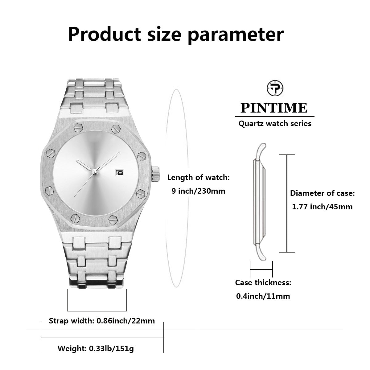 GESMART Men's Creative Cool Tech Steel Band Quartz Watch Fashion Trendy Wristwatch