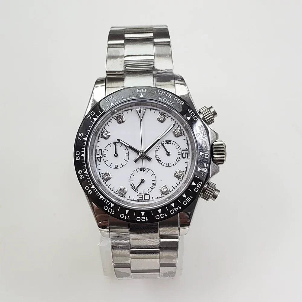 Men's Quartz Chronograph Watch 39mm Sapphire Crystal Luminous Hands
