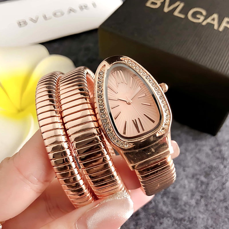 GESMART Women's Serpent Snake Design Quartz Watch Retro Fashion Trendy Ladies Wristwatch