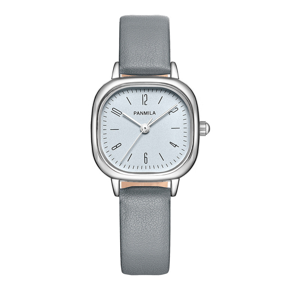 GESMART Women's Small Square Quartz Watch Leather Band Minimalist Elegant Ladies Wristwatch