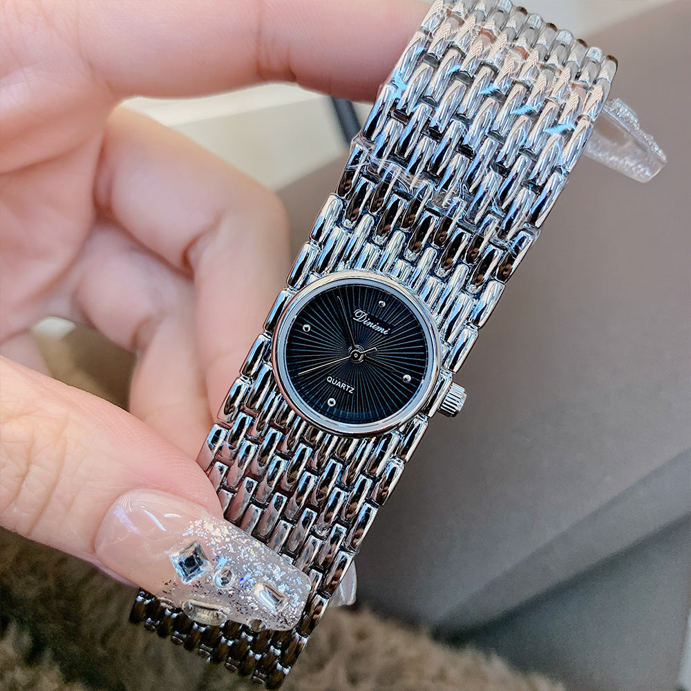 Women's Vintage Bangle-Style Quartz Watch, Elegant Slim Dial