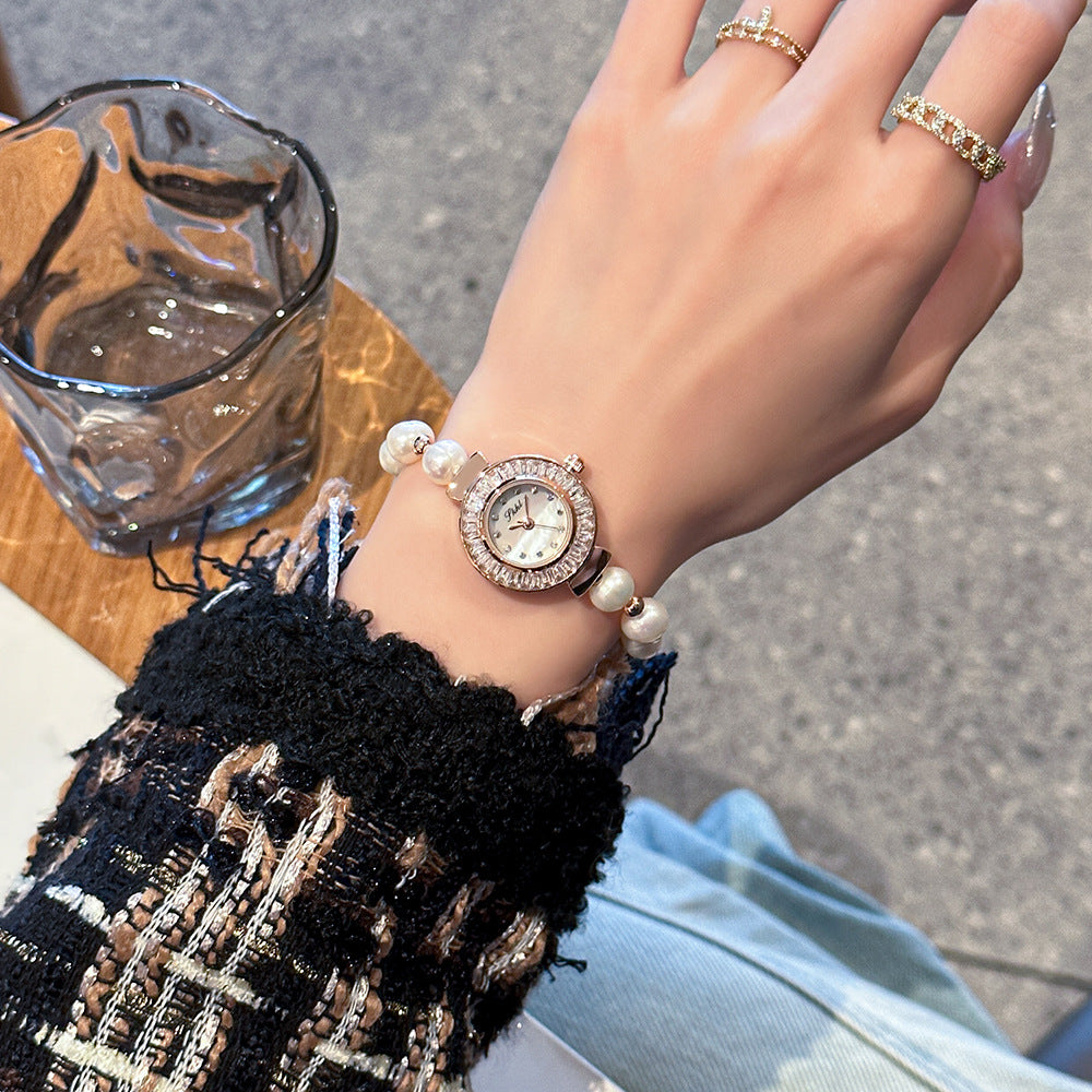 Women's Mother-of-Pearl Pearl Bracelet Quartz Watch