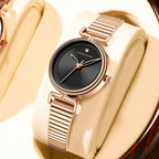 GESMART Women's Round Compact Dial Quartz Watch Japanese Movement Exquisite Minimalist