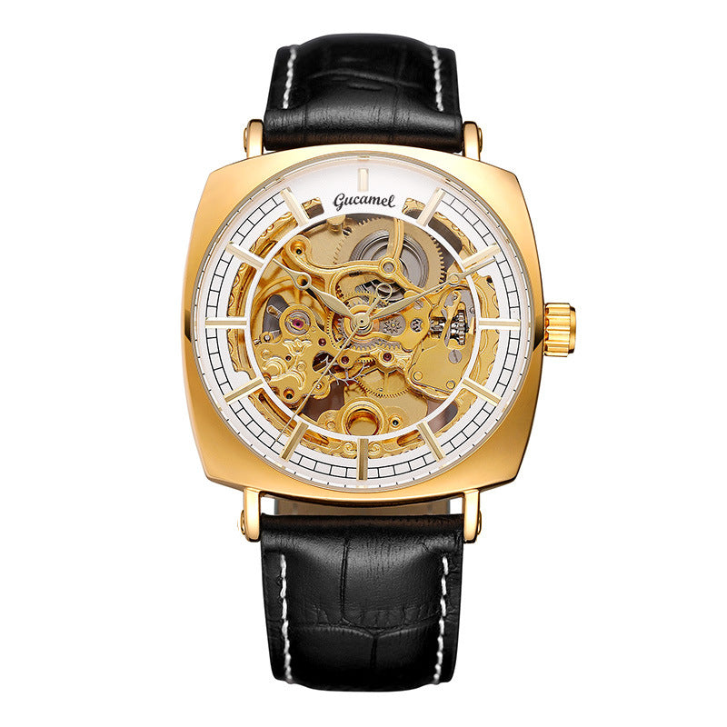 GESMART Men's New Skeleton Automatic Mechanical Watch European American Style Casual Fashion
