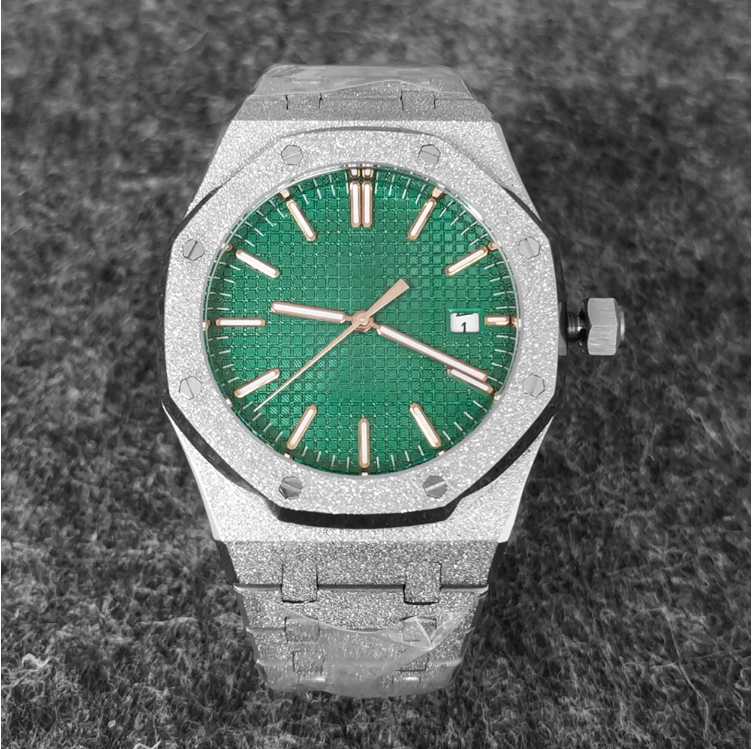 No Logo Men's Octagonal Starry Sand Automatic Watch Steel Butterfly Clasp NH35