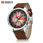 GESMART Men's Quartz Watch Three Sub Dials Chronograph Leather Band Model 8170