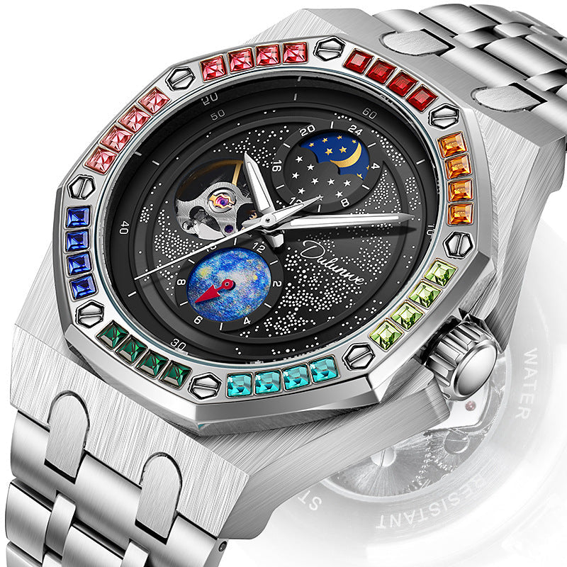 Men's Rainbow CZ Automatic Watch