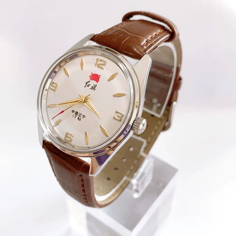 Red Flag Men's Mechanical Watch All Steel Bracelet NOS