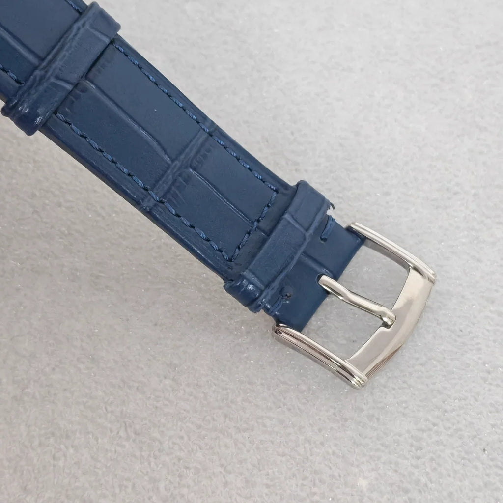 Ladies 34mm Square Quartz Watch Stainless Steel Case Leather Strap 2025 Movement