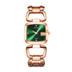 Women's Small Square Watch with Steel Band