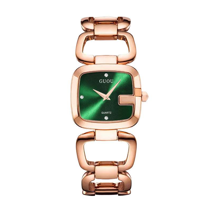 Women's Small Square Watch with Steel Band