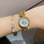 GESMART Women's Round Gold Tone Two Hands Quartz Bracelet Watch Minimalist Niche Fashion