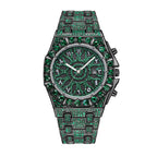 GESMART Men's Fashion Business Full Diamond Hip Hop Style Quartz Watch Luminous Calendar