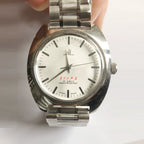 Shanghai Men's Manual Wind Mechanical Watch Round Steel Bracelet NOS