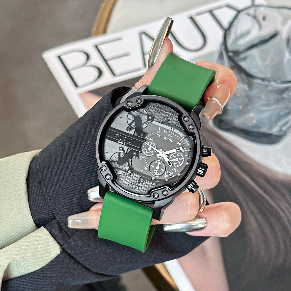 GESMART Unisex Quartz Watch Multifunction Five Hands Silicone Band Outdoor Casual Style