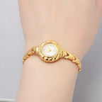 HAIDA Ladies Manual Wind Mechanical Watch Gold-Plated Crystal-Set Small NOS