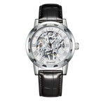 GESMART Men's Hand Winding Mechanical Skeleton Watch Exhibition Case Back Fashion