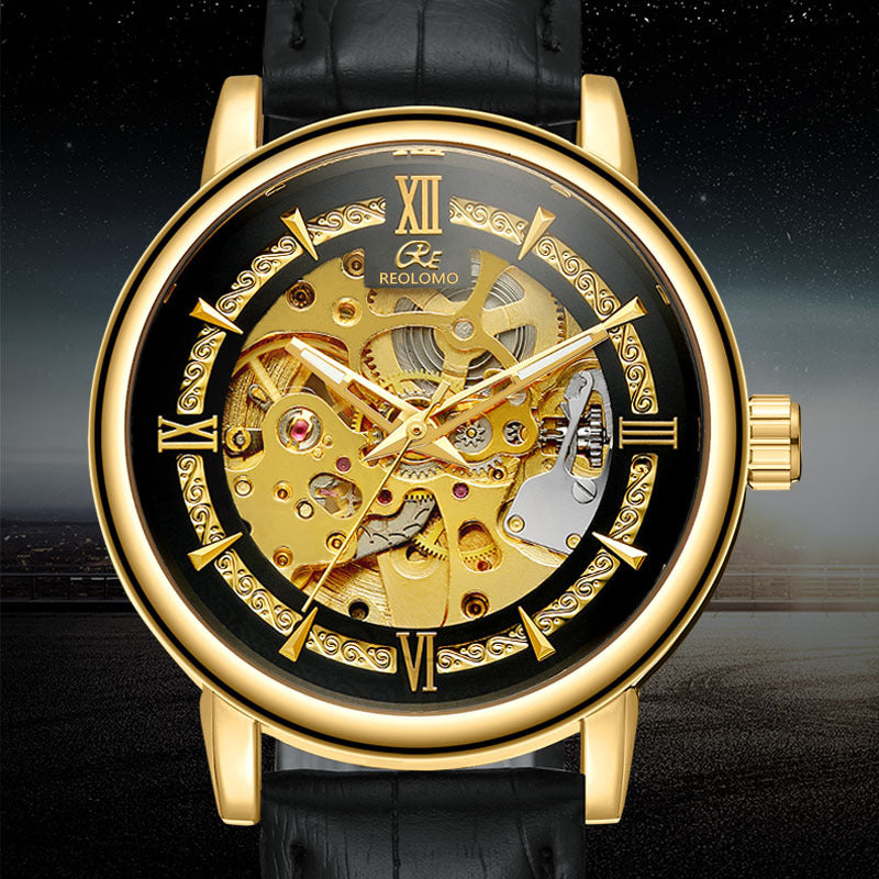 GESMART Men's New Skeleton Automatic Mechanical Watch European American Fashion