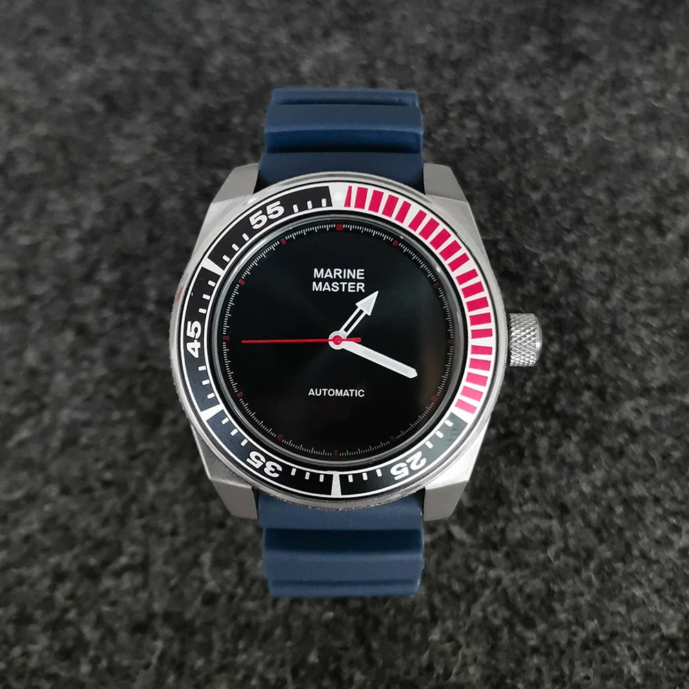 Men's Mechanical Watch 43mm Stainless Steel Case Rubber Strap