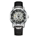 GESMART Men's Hand Winding Mechanical Skeleton Watch Exhibition Case Back Fashion