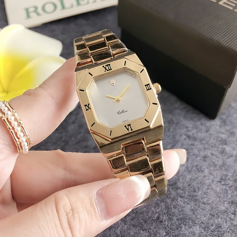 GESMART Women's Vintage Old Money Style Square Chronograph Quartz Watch Minimalist Couple Water Resistant