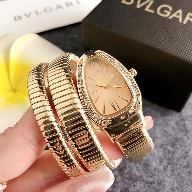 GESMART Women's Serpent Snake Design Quartz Watch Retro Fashion Trendy Ladies Wristwatch