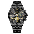 GESMART Men's Diamond Facet Design Quartz Watch Multifunction Luminous Water Resistant Student