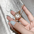 GESMART Women's Shell Dial Sand Flow Bracelet Quartz Watch Rhinestone Luxury Style Niche