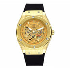 GESMART Men's 2023 New Skeleton Automatic Mechanical Watch Silicone Band Business Trendy