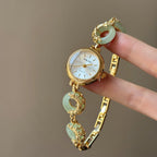Women's Jade Peace-Buckle Bracelet Vintage Quartz Watch