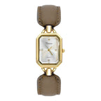 GESMART Women's Square Gold Tone Case Leather Band Watch Vintage Premium Steel Band