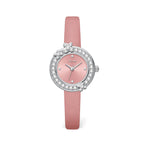 GESMART Women's French Floral Rhinestone Quartz Watch Leather Band Diamond Studded Commuter Ladies Wristwatch