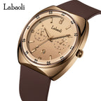 GESMART Women's Tonneau Shape Quartz Watch Large Dial Calendar Diamond Studded Luminous Water Resistant
